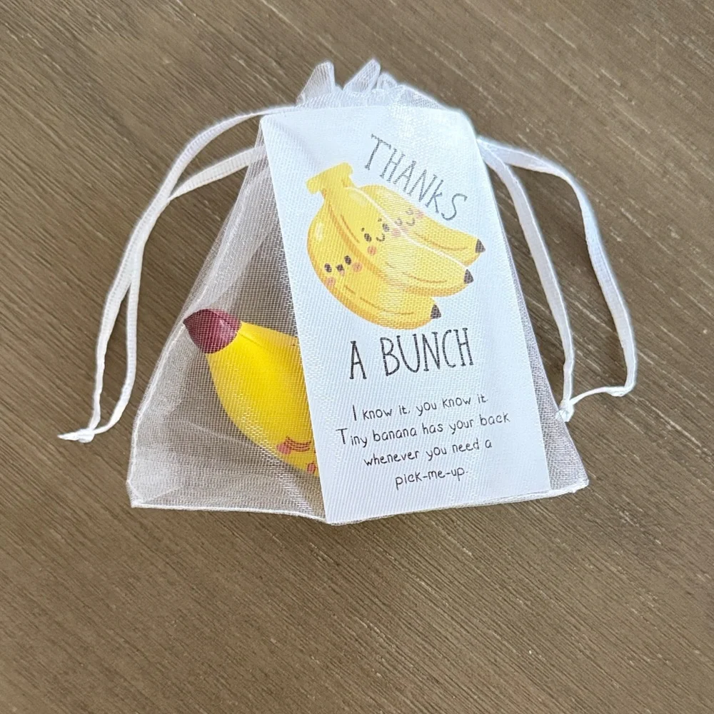 Cheerful Yellow Banana Stress Toy with Gift Bag
